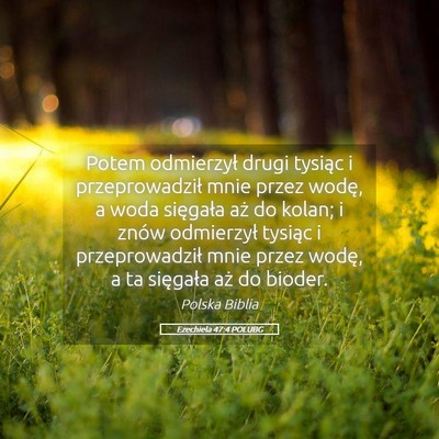 Picture 05 - Ezechiela 47:4 POLUBG - Potem odmierzył drugi tysiąc i przeprowadził - Bible Verse Picture