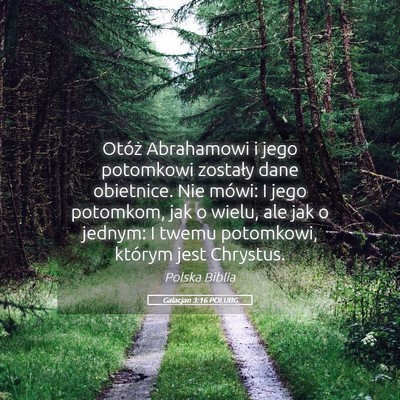 Picture 05 - Galacjan 3:16 POLUBG - Otóż Abrahamowi i jego potomkowi zostały dane - Bible Verse Picture