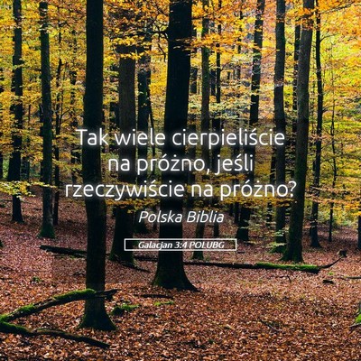 Picture 05 - Galacjan 3:4 POLUBG - Tak wiele cierpieliście na próżno, jeśli - Bible Verse Picture