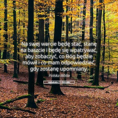 Picture 05 - Habakuka 2:1 POLUBG - Na swej warcie będę stać, stanę na baszcie i - Bible Verse Picture