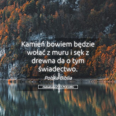 Picture 05 - Habakuka 2:11 POLUBG - Kamień bowiem będzie wołać z muru i sęk z - Bible Verse Picture
