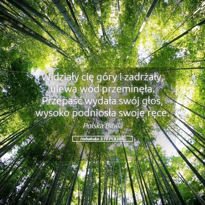 Picture 05 - Habakuka 3:10 POLUBG - Widziały cię góry i zadrżały, ulewa wód - Bible Verse Picture