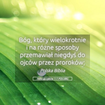 Picture 05 - Hebrajczyków 1:1 POLUBG - Bóg, który wielokrotnie i na różne sposoby - Bible Verse Picture