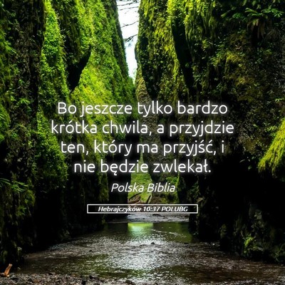 Picture 05 - Hebrajczyków 10:37 POLUBG - Bo jeszcze tylko bardzo krótka chwila, a - Bible Verse Picture