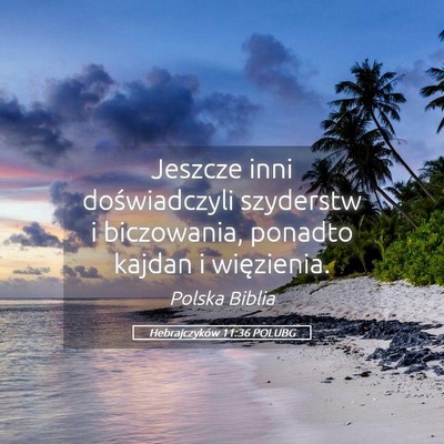 Picture 05 - Hebrajczyków 11:36 POLUBG - Jeszcze inni doświadczyli szyderstw i - Bible Verse Picture