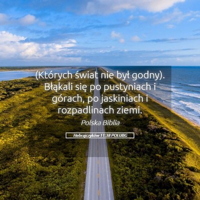 Picture 05 - Hebrajczyków 11:38 POLUBG - (Których świat nie był godny). Błąkali się - Bible Verse Picture