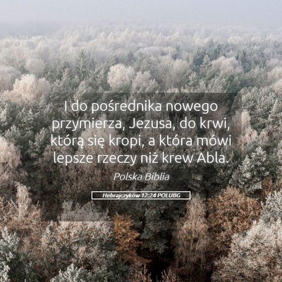 Picture 05 - Hebrajczyków 12:24 POLUBG - I do pośrednika nowego przymierza, Jezusa, do - Bible Verse Picture
