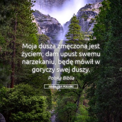 Picture 05 - Hioba 10:1 POLUBG - Moja dusza zmęczona jest życiem; dam upust - Bible Verse Picture
