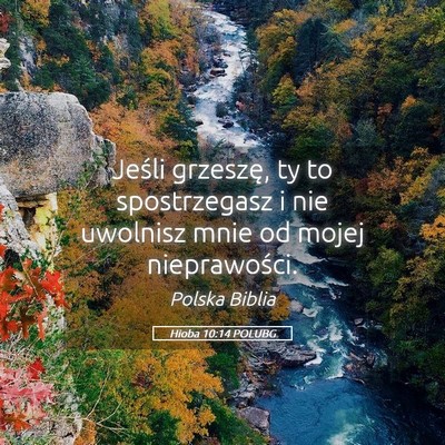 Picture 05 - Hioba 10:14 POLUBG - Jeśli grzeszę, ty to spostrzegasz i nie - Bible Verse Picture