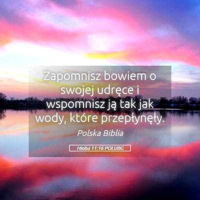 Picture 05 - Hioba 11:16 POLUBG - Zapomnisz bowiem o swojej udręce i wspomnisz ją - Bible Verse Picture