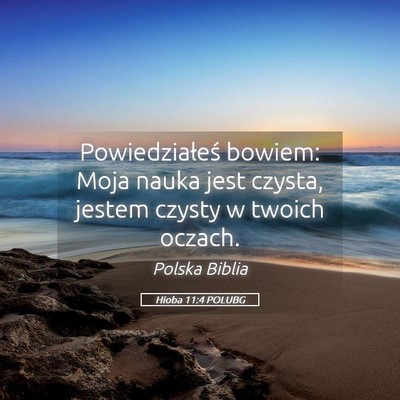 Picture 05 - Hioba 11:4 POLUBG - Powiedziałeś bowiem: Moja nauka jest czysta, - Bible Verse Picture