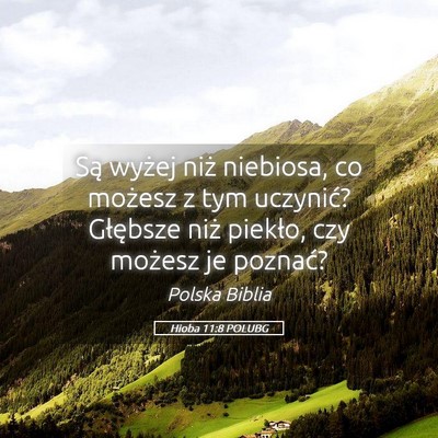 Picture 05 - Hioba 11:8 POLUBG - Są wyżej niż niebiosa, co możesz z tym - Bible Verse Picture