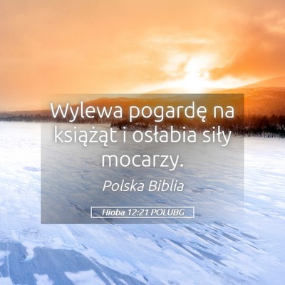 Picture 05 - Hioba 12:21 POLUBG - Wylewa pogardę na książąt i osłabia siły - Bible Verse Picture
