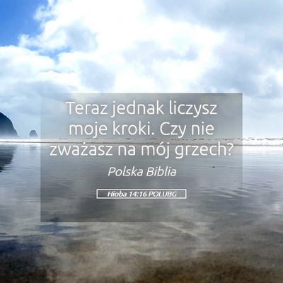 Picture 05 - Hioba 14:16 POLUBG - Teraz jednak liczysz moje kroki. Czy nie zważasz - Bible Verse Picture