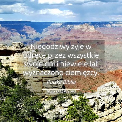 Picture 05 - Hioba 15:20 POLUBG - Niegodziwy żyje w udręce przez wszystkie swoje - Bible Verse Picture