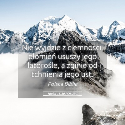 Picture 05 - Hioba 15:30 POLUBG - Nie wyjdzie z ciemności, płomień ususzy jego - Bible Verse Picture