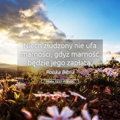 Picture 05 - Hioba 15:31 POLUBG - Niech złudzony nie ufa marności, gdyż - Bible Verse Picture