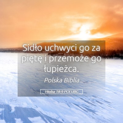 Picture 05 - Hioba 18:9 POLUBG - Sidło uchwyci go za piętę i przemoże go - Bible Verse Picture