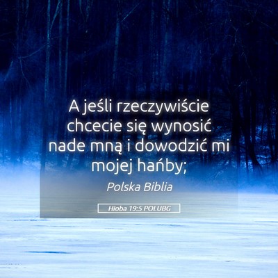 Picture 05 - Hioba 19:5 POLUBG - A jeśli rzeczywiście chcecie się wynosić nade - Bible Verse Picture