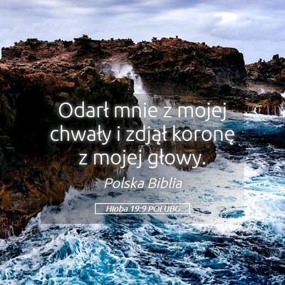 Picture 05 - Hioba 19:9 POLUBG - Odarł mnie z mojej chwały i zdjął koronę z - Bible Verse Picture