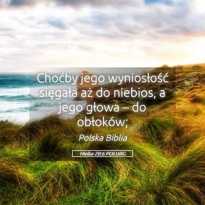 Picture 05 - Hioba 20:6 POLUBG - Choćby jego wyniosłość sięgała aż do - Bible Verse Picture