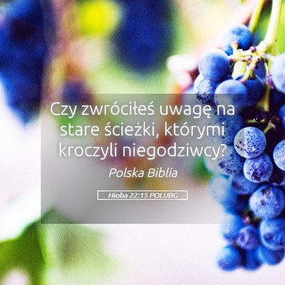 Picture 05 - Hioba 22:15 POLUBG - Czy zwróciłeś uwagę na stare ścieżki, - Bible Verse Picture