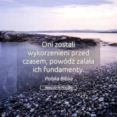 Picture 05 - Hioba 22:16 POLUBG - Oni zostali wykorzenieni przed czasem, powódź - Bible Verse Picture