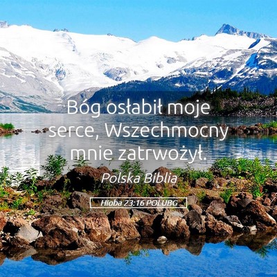 Picture 05 - Hioba 23:16 POLUBG - Bóg osłabił moje serce, Wszechmocny mnie - Bible Verse Picture