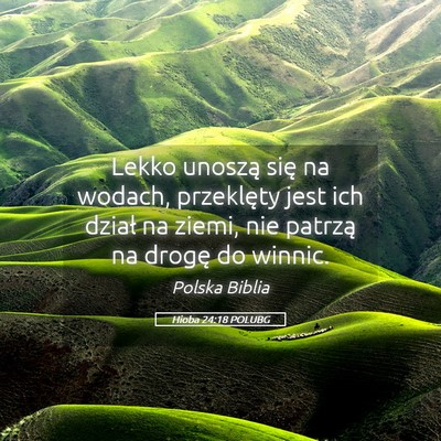 Picture 05 - Hioba 24:18 POLUBG - Lekko unoszą się na wodach, przeklęty jest ich - Bible Verse Picture