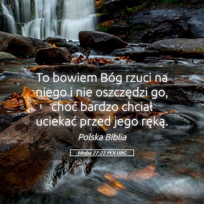 Picture 05 - Hioba 27:22 POLUBG - To bowiem Bóg rzuci na niego i nie oszczędzi - Bible Verse Picture