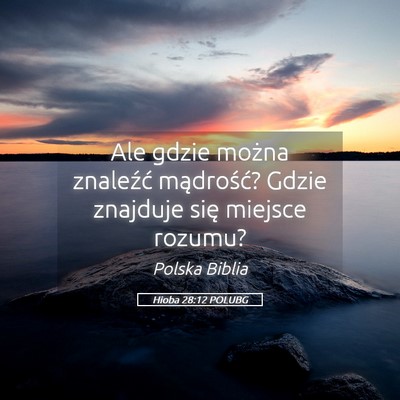 Picture 05 - Hioba 28:12 POLUBG - Ale gdzie można znaleźć mądrość? Gdzie - Bible Verse Picture