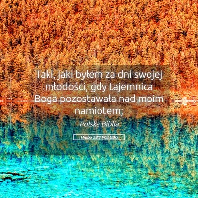 Picture 05 - Hioba 29:4 POLUBG - Taki, jaki byłem za dni swojej młodości, gdy - Bible Verse Picture