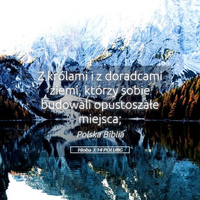 Picture 05 - Hioba 3:14 POLUBG - Z królami i z doradcami ziemi, którzy sobie - Bible Verse Picture