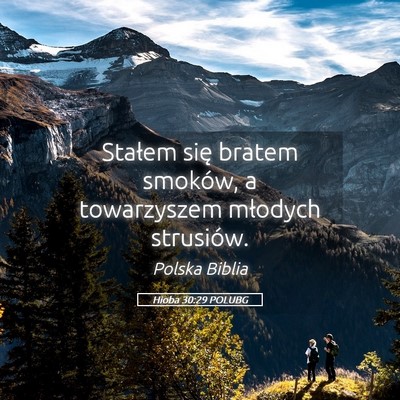 Picture 05 - Hioba 30:29 POLUBG - Stałem się bratem smoków, a towarzyszem - Bible Verse Picture
