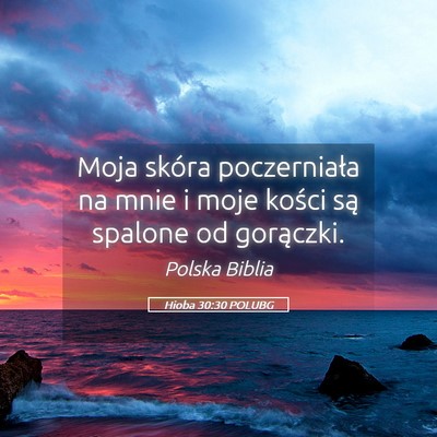 Picture 05 - Hioba 30:30 POLUBG - Moja skóra poczerniała na mnie i moje kości - Bible Verse Picture