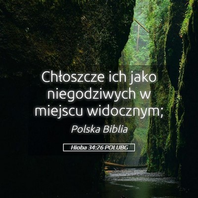 Picture 05 - Hioba 34:26 POLUBG - Chłoszcze ich jako niegodziwych w miejscu - Bible Verse Picture