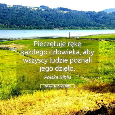 Picture 05 - Hioba 37:7 POLUBG - Pieczętuje rękę każdego człowieka, aby - Bible Verse Picture