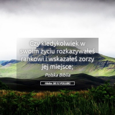 Picture 05 - Hioba 38:12 POLUBG - Czy kiedykolwiek w swoim życiu rozkazywałeś - Bible Verse Picture