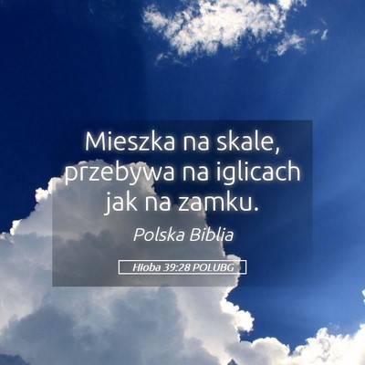 Picture 05 - Hioba 39:28 POLUBG - Mieszka na skale, przebywa na iglicach jak na - Bible Verse Picture
