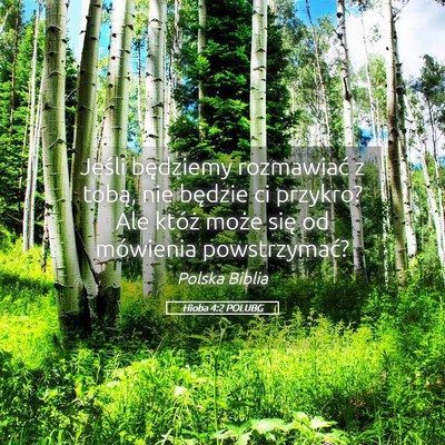 Picture 05 - Hioba 4:2 POLUBG - Jeśli będziemy rozmawiać z tobą, nie będzie - Bible Verse Picture