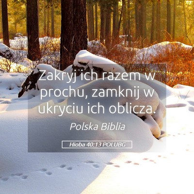 Picture 05 - Hioba 40:13 POLUBG - Zakryj ich razem w prochu, zamknij w ukryciu ich - Bible Verse Picture