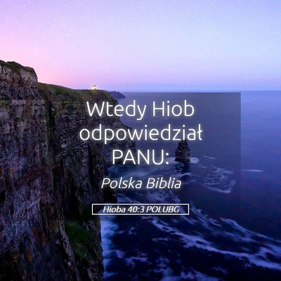 Picture 05 - Hioba 40:3 POLUBG - Wtedy Hiob odpowiedział - Bible Verse Picture