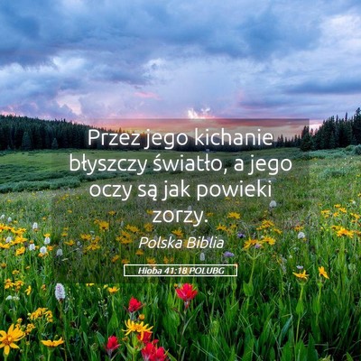Picture 05 - Hioba 41:18 POLUBG - Przez jego kichanie błyszczy światło, a jego - Bible Verse Picture