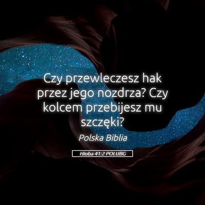 Picture 05 - Hioba 41:2 POLUBG - Czy przewleczesz hak przez jego nozdrza? Czy - Bible Verse Picture