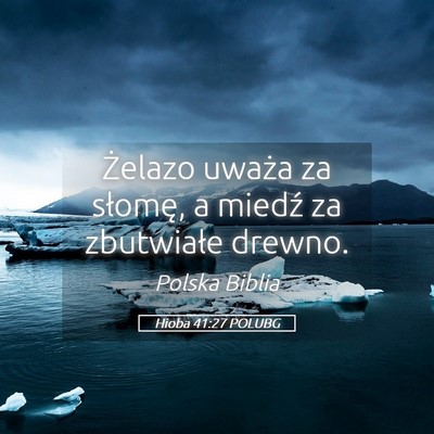 Picture 05 - Hioba 41:27 POLUBG - Żelazo uważa za słomę, a miedź za zbutwiałe - Bible Verse Picture