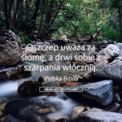 Picture 05 - Hioba 41:29 POLUBG - Oszczep uważa za słomę, a drwi sobie z - Bible Verse Picture