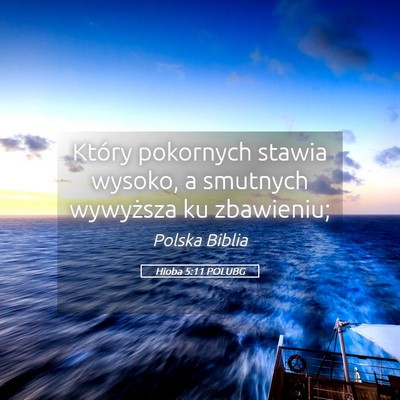 Picture 05 - Hioba 5:11 POLUBG - Który pokornych stawia wysoko, a smutnych - Bible Verse Picture