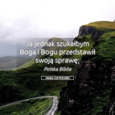 Picture 05 - Hioba 5:8 POLUBG - Ja jednak szukałbym Boga i Bogu przedstawił - Bible Verse Picture