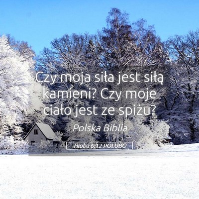 Picture 05 - Hioba 6:12 POLUBG - Czy moja siła jest siłą kamieni? Czy moje - Bible Verse Picture