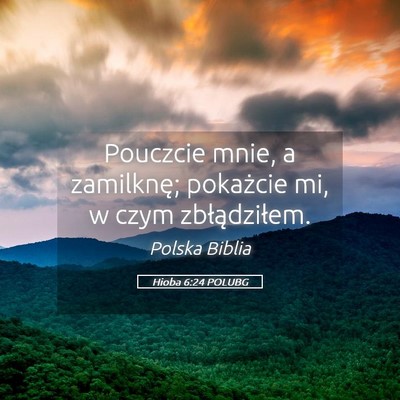 Picture 05 - Hioba 6:24 POLUBG - Pouczcie mnie, a zamilknę; pokażcie mi, w czym - Bible Verse Picture
